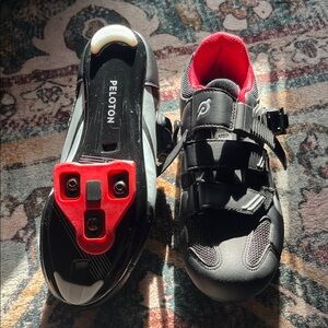 Peloton Cycling Shoes - Black and Red